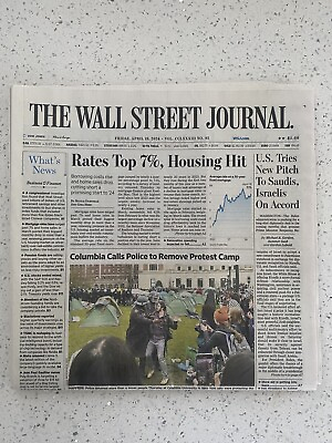 #ad The Wall Street Journal Friday April 19 2024 Complete Print Newspaper NEW $6.50