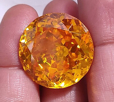 #ad EGL Certified 86.85 Ct Natural Cambodian Yellow Round Cut Zircon Loose Gemstone $25.46