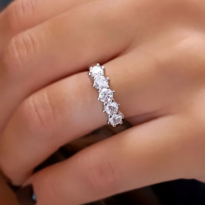 #ad 1.05 Ct Round IGL Certified Lab Grown Diamond Wedding Cluster Ring 950 Platinum $1063.82