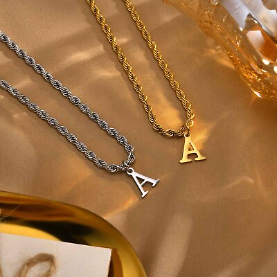 #ad Vnox Initial Necklaces for Women Men Stainless Steel A Z Letters Charm Pendant $8.99