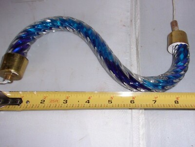 8quot; Fluted BLUE Glass Chandelier Arm VERY NICE PIECE $15.00