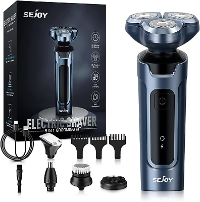 #ad #ad SEJOY 5In1 Electric Razor 3D Electric Shavers for Men IPX7 Rotary Cordless $19.99