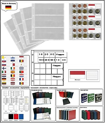 #ad 5 Look 338425 coin sheets Numoh EURO NH24 currency coin sets Flags Monaco $7.17