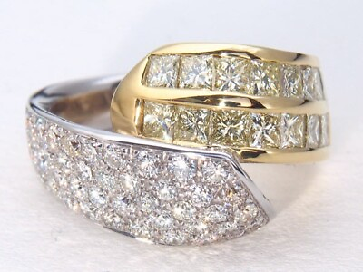#ad Luca Carati 18k Gold Round and Princess Cut Diamond 2ct Ring Estate Jewelry $3300.00