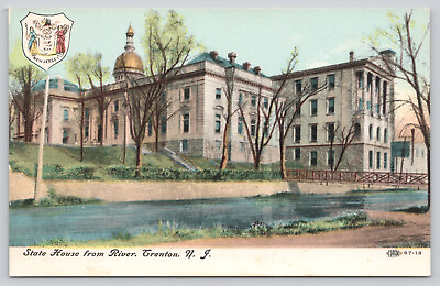 #ad Postcard State House from River Trenton N.J. Unposted 779 $4.52