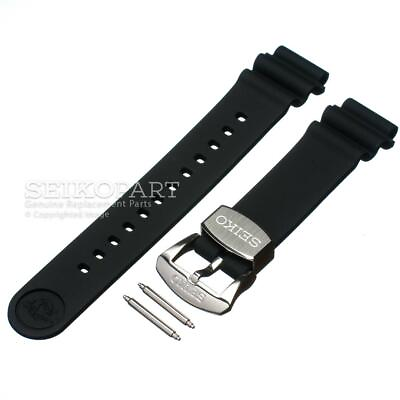 #ad SEIKO 20 mm Black Silicone Watch Band SBDC051 SBDC053 SPB053 SRPD27 Rubber Strap $117.40