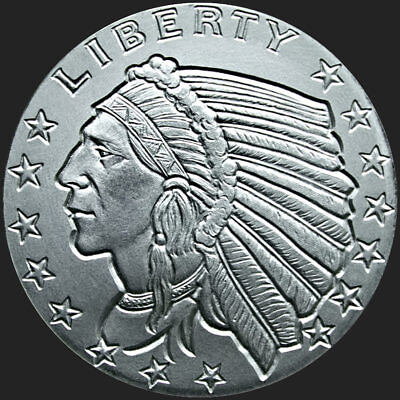 #ad 1 oz Incuse Indian Silver Round $33.97