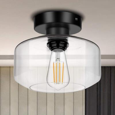#ad Semi Flush Mount Ceiling Light Farmhouse Light Fixture Clear Glass Pendant L... $42.95