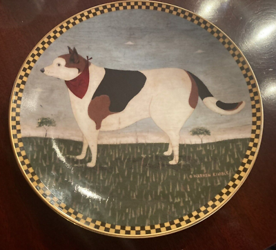 #ad Lenox Warren Kimble Barnyard Animal Collection 8 1 4quot; Plate Barnyard Dog 1994 $14.95