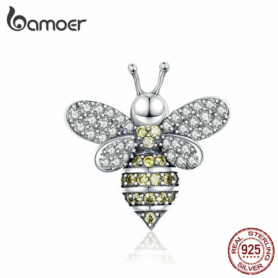 #ad BAMOER Women European CZ Charm Jewelry S925 Sterling silver The bee Fit Bracelet $12.86