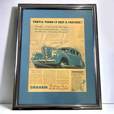 #ad 1930#x27;s GRAHAM Classic Luxury Car Original Ad Framed Shop Office Wall Decor $90.00