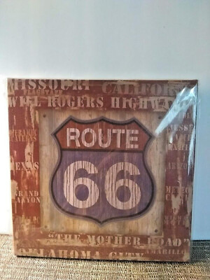 #ad Route 66 The Mother Road Canvas Wall Art Decor 8.5 X 8.5 inches in Clear Wrap $6.95