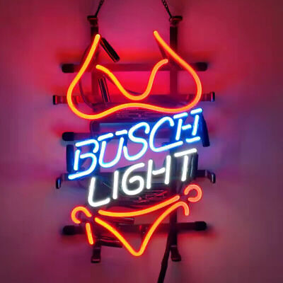 #ad Neon Light Sign Lamp For quot;Busch Lightquot; Beer 20quot;x16quot; Bikini Bar Open Windows Club $131.98