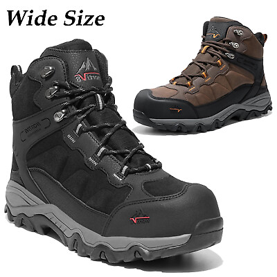#ad Men Wide Size Safety Steel Toe Shoes Work Boots Industrial Anti Slip Work Boots $59.99