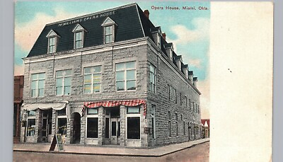#ad MIAMI OK OPERA HOUSE original antique postcard oklahoma music hall mansard rare $33.33