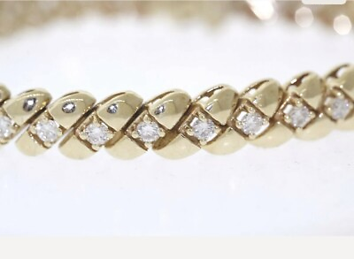 #ad 😀 Spectacular 14k SOLID GOLD 2.0ctw Round Brilliant Diamond Bracelet 7.25 in. $3300.00