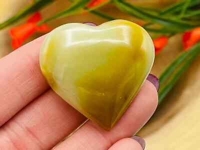 #ad Banded Green Onyx Heart Green Onyx Heart Handmade Crystal Metaphysical 1.5#x27;#x27; $10.18