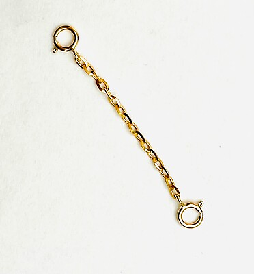 #ad 18K GOLD Oval Link extender Safety Chain Necklace Bracelet spring lock $58.29