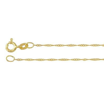 #ad REAL 14k Yellow Gold 1mm Solid gold Singapore rope Chain Necklace $72.99