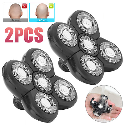 #ad 2PCS 5 Blades Floating Shaving Bald Replacement Shaver Head For Electric Razor $12.89