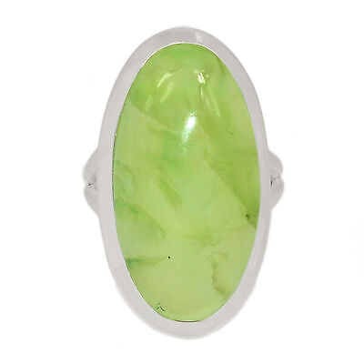 #ad Natural Prehnite 925 Sterling Silver Ring Jewelry s.6 CR19713 $18.99
