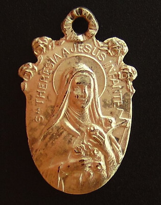 #ad Vintage Saint Therese of the Child Jesus Medal Religious Holy Catholic $7.19
