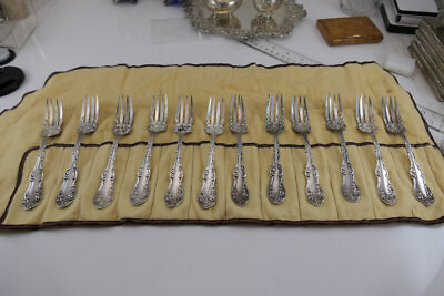 #ad Fine Set Sterling Towle Old English Forks w Flowers 12 Sharp No Monos ** RARE ** $599.99