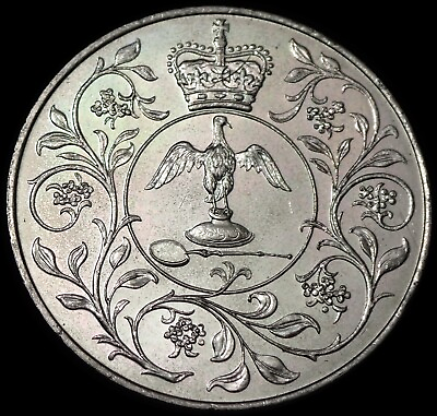 #ad UK 25 New Pence 1977 Elizabeth II Silver Jubilee Crown Coin WCA 8021 GBP 4.99