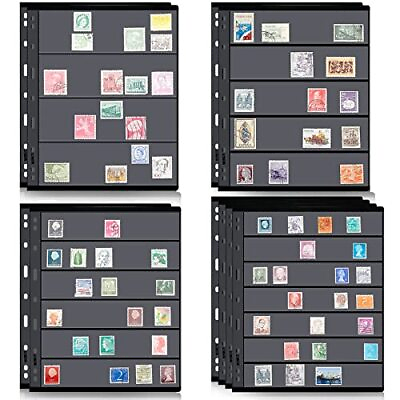 #ad 10 Sheets Stamp Pages Collector Stamp Album Page Stamp Pages for 4 5 6 7 Rows $28.33