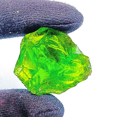 #ad Natural Pakistani Green Peridot 102 Ct Uncut Rough Certified Loose Gemstone AKN $6.59