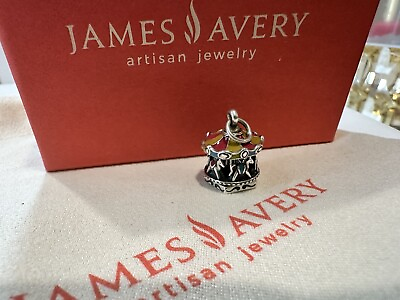 #ad JAMES AVERY CAROUSEL ENAMEL SPINNING CHARM STERLING RETIRED NEW IN BOX $300.00