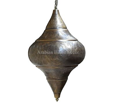 #ad Moroccan Bronze Finish Brass Ceiling Light Fixture Hanging Lamp Pendant Lantern $229.85