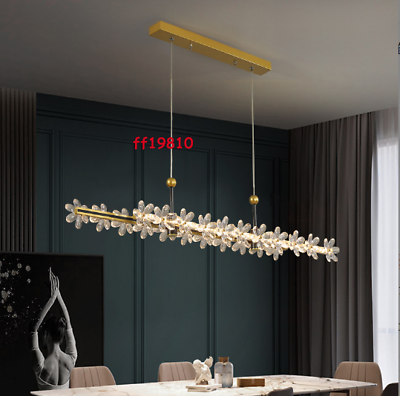 #ad Nordic crystal chandelier flower living room dining room ceiling Linear light $204.18