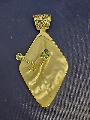 #ad Silver Huge Pear Shape Pendant. Fast Shipping $84.00