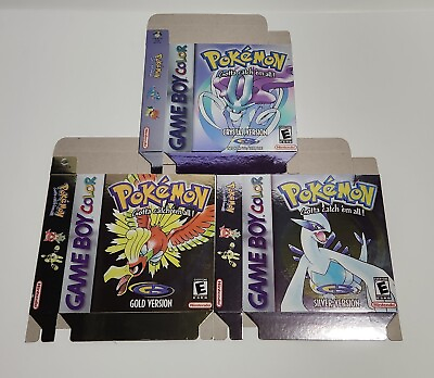 #ad Pokemon Crystal Gold Silver REPLACEMENT Box amp; Insert $44.95