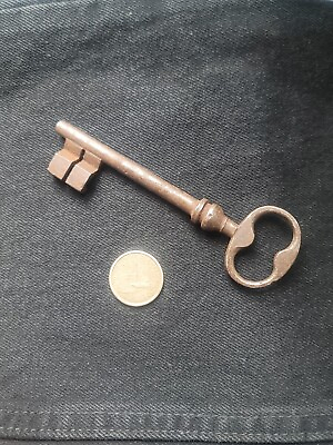 #ad 1820s Big French Skeleton Key◇ Large Antique Metal Key $147.00