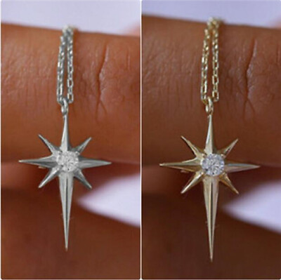 #ad Charm Women Fashion Pendant 925 Silver Cubic Zirconia Chain Necklace Jewelry C $3.74