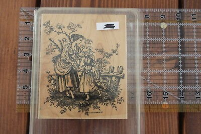 #ad STAMPIN UP SERENITY Victorian Mom Women Girl Child Fence Country Garden Stamp H $8.40