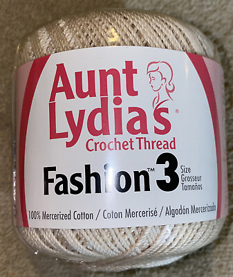 #ad Aunt Lydia#x27;s Crochet Thread Fashion 3 Natural 100% Mercerized Cotton $6.97