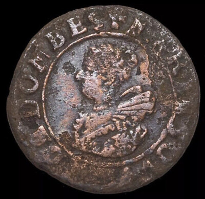 #ad 1627 Dombes. Marie de Montpensier France Double Tournois Coin $242.25