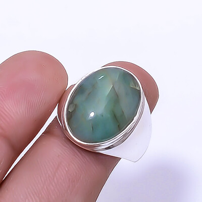 #ad Emerald Sakota Mines Gemstone Lab Created 925 Sterling Silver Ring S.8.5 R12 $20.17