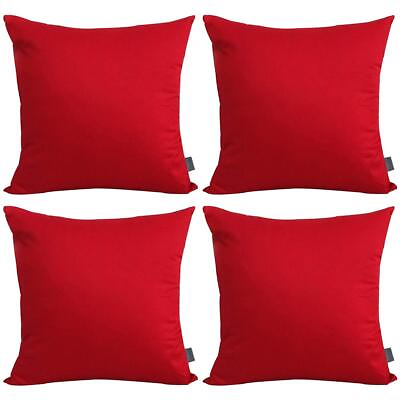 #ad 4 Pack 100% Cotton Comfortable Solid Decorative Throw Pillow Case Square Cush... $18.22