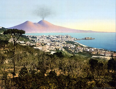 #ad 1890#x27;s Milan Mount Vesuvius Italy Vintage Photograph 8.5quot; x 11quot; Reproduction $14.84