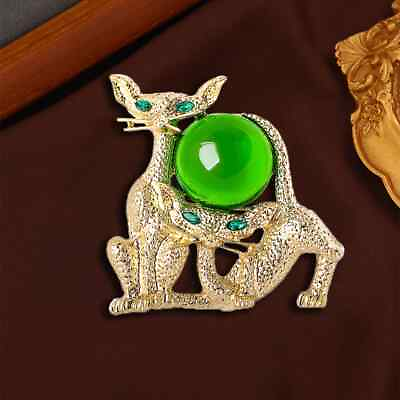 #ad Medieval Vintage Design Jelly Glazed Cat Poodle Brooch Large Accessories Jewelry $6.29
