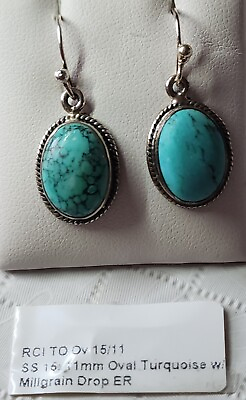 #ad turquoise drop earrings sterling 925 $47.85