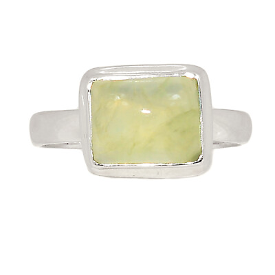 #ad Natural Prehnite 925 Sterling Silver Ring Jewelry s.9 CR23835 $15.99