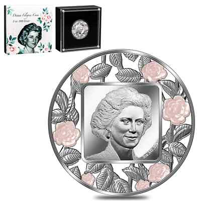 #ad 2022 2 oz Silver Lady Diana Filigree Coin Barbados .999 Fine w Box amp; COA $139.99