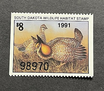 #ad WTDstamps 1991 SOUTH DAKOTA State Wildlife Habitat Stamp Lot1 Mint OG NH $3.00