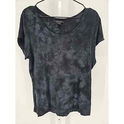 #ad Tahari Womens Sz XL Short Sleeve T Shirt Gray Black Tie Dye $16.20