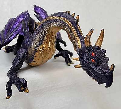 #ad Safari Ltd Dragon Purple Gold Midnight Moon Mythical Fantasy Figure 2008 $6.82